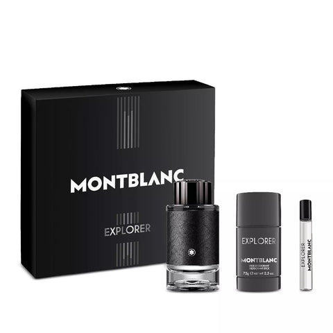 Perfume set: MONT BLANC - Explorer 3-PC Gift Set 100ml + 75g deodorant + 7.5ml travel spray