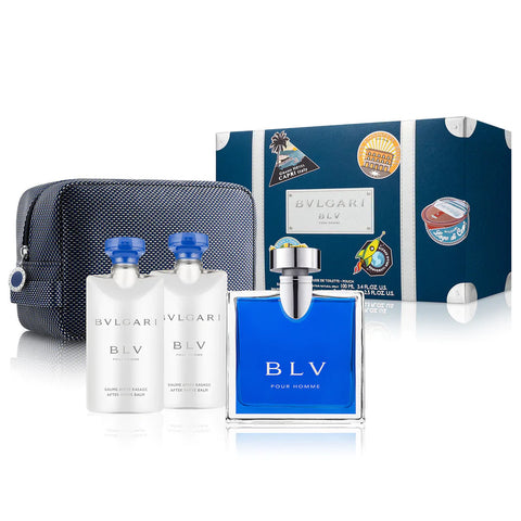 Perfume set Bvlgari BLV Pour Homme Gift Set 100ml EDT + 2x 75ml Aftershave Balm + Toiletry Bag